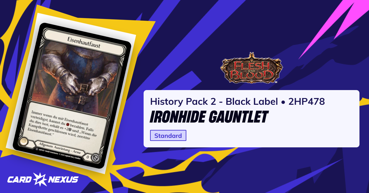 Ironhide Gauntlet #2HP478 — History Pack 2 - Black Label (HISTORY-PACK ...