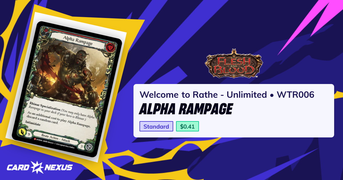 Alpha Rampage #WTR006 — Welcome to Rathe - Unlimited (WELCOME-TO-RATHE ...