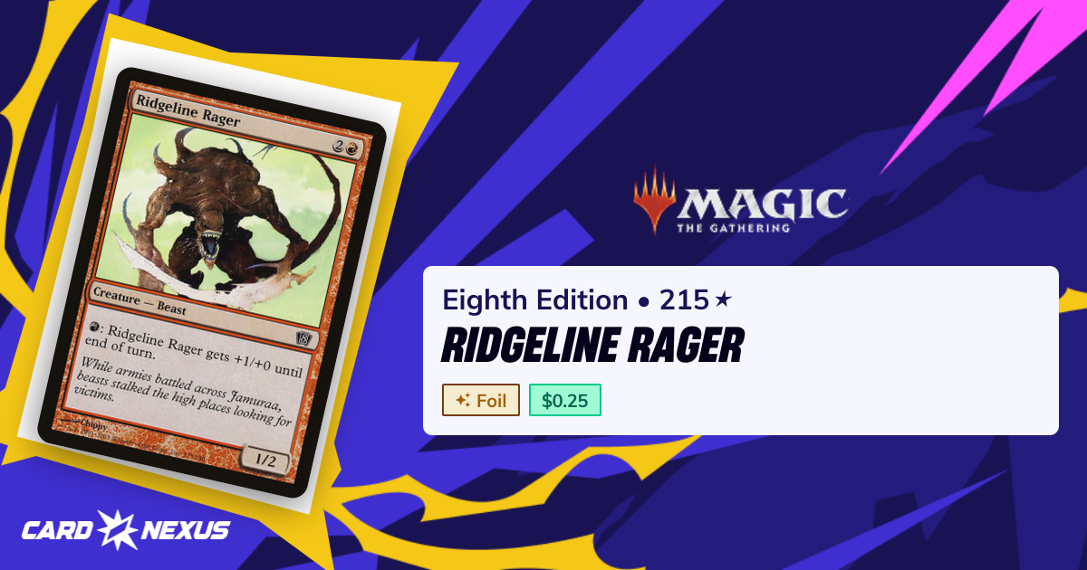 Ridgeline Rager #215★ — Eighth Edition (8ED) — Magic: The Gathering ...