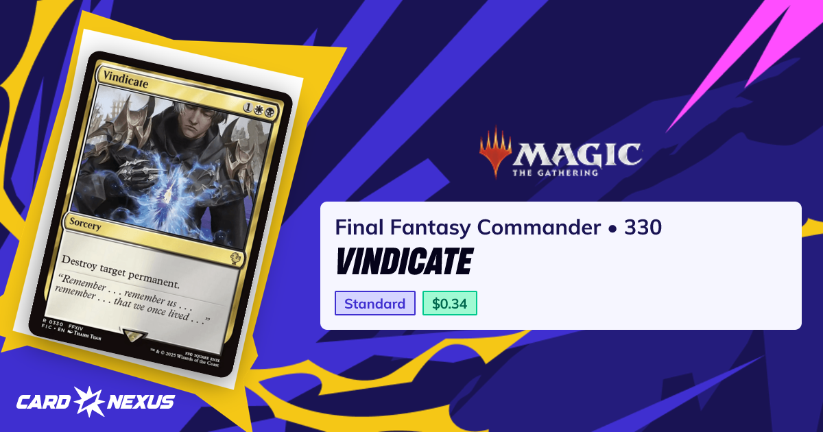 Vindicate #330 — Final Fantasy Commander (FIC) — Magic: The Gathering ...