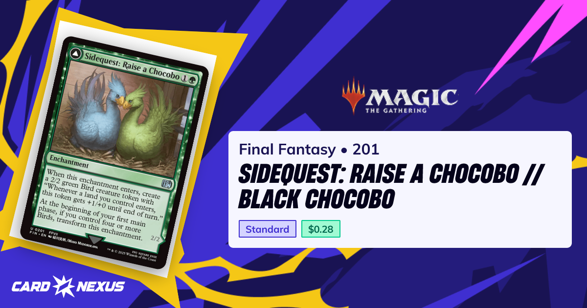 Sidequest: Raise a Chocobo // Black Chocobo #201 — Final Fantasy (FIN ...