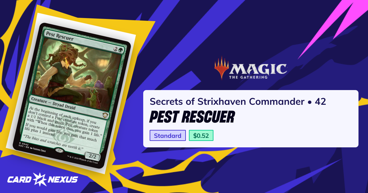 Pest Rescuer #42 — Secrets of Strixhaven Commander (SOC) — Magic: The ...