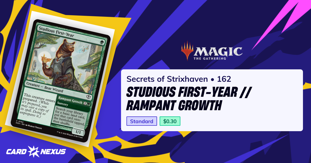 Studious First-Year // Rampant Growth #162 — Secrets of Strixhaven (SOS ...