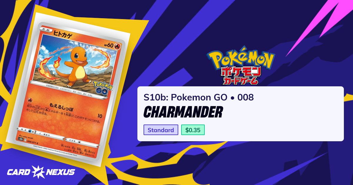 Charmander #008 — S10b: Pokemon GO (S10B-POKEMON-GO) — Pokemon Japan ...