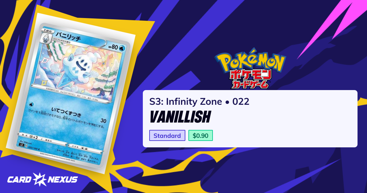 Vanillish #022 — S3: Infinity Zone (S3-INFINITY-ZONE) — Pokemon Japan ...