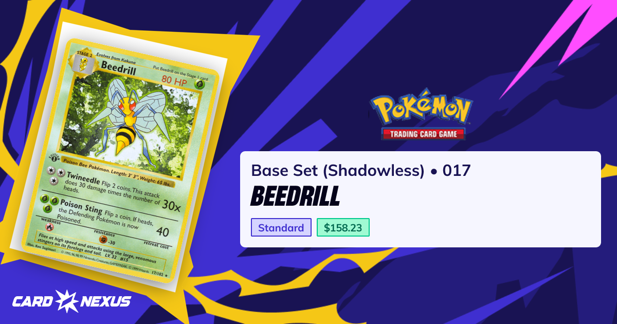 Beedrill #017 — Base Set (Shadowless) (BASE-SET-SHADOWLESS) — Pokemon ...