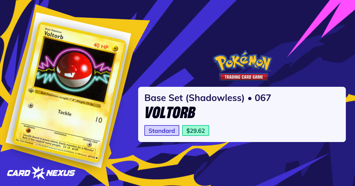 Voltorb #067 — Base Set (Shadowless) (BASE-SET-SHADOWLESS) — Pokemon ...