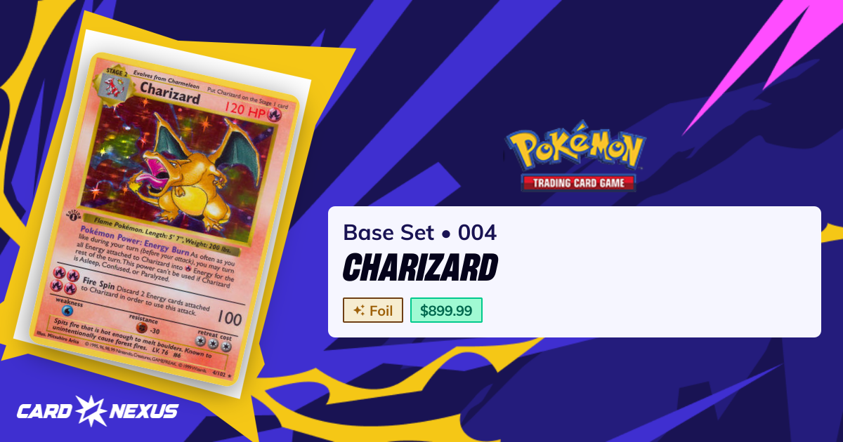 Charizard #004 — Base Set (BASE-SET) — Pokemon — Buy & Prices - CardNexus