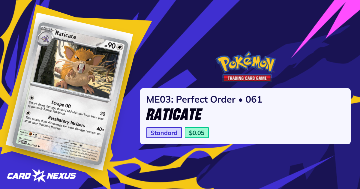 Raticate #061 — ME03: Perfect Order (ME03-PERFECT-ORDER) — Pokemon ...