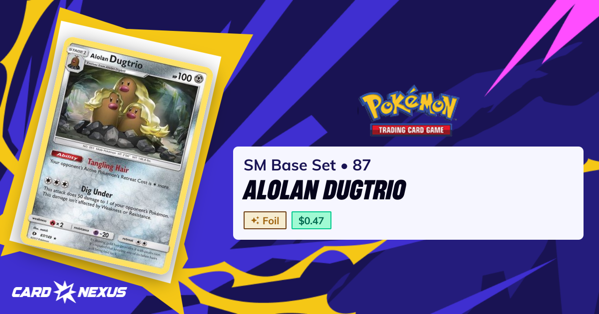 Alolan Dugtrio #87 — SM Base Set (SM-BASE-SET) — Pokemon — Buy & Prices ...