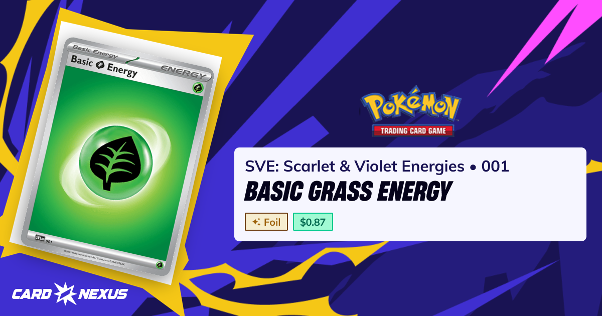 Basic Grass Energy #001 — SVE: Scarlet & Violet Energies (SVE-SCARLET ...