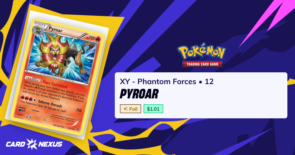 Pyroar #12 — XY - Phantom Forces (XY-PHANTOM-FORCES) — Pokemon — Buy ...
