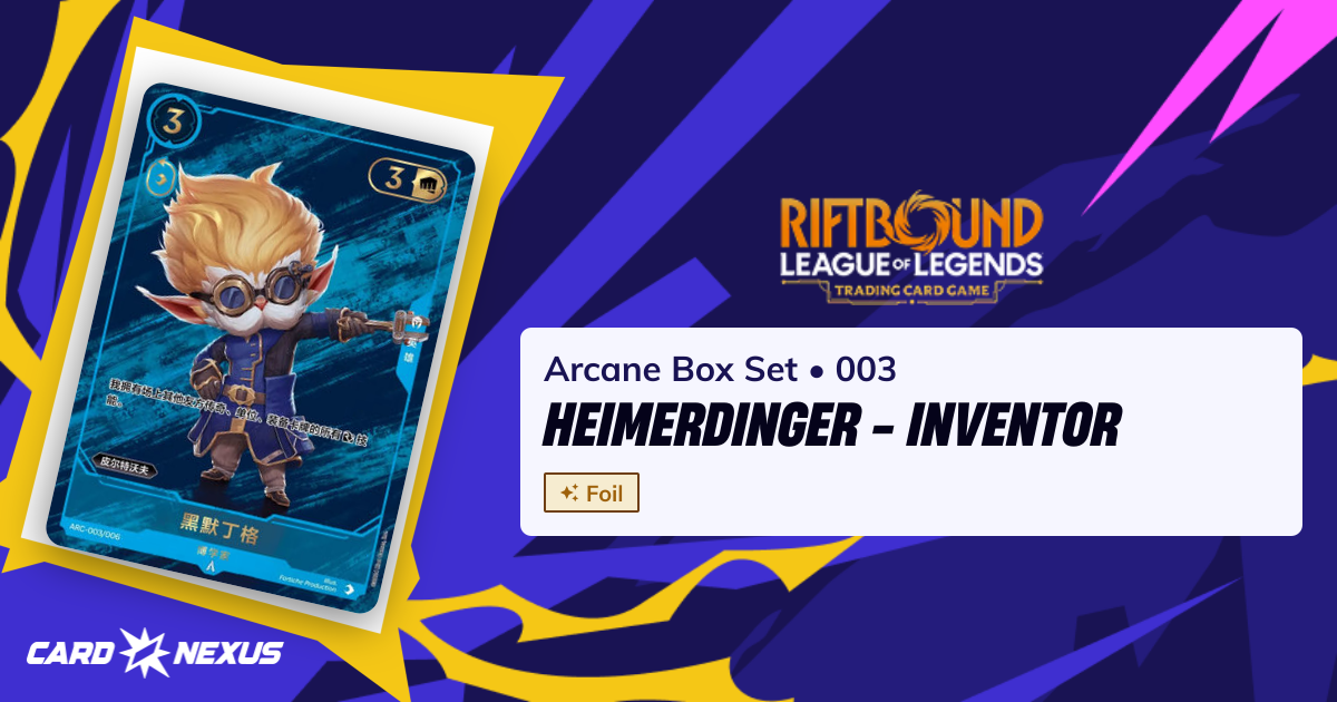 Heimerdinger - Inventor #003 — Arcane Box Set (ARC) — Riftbound: League ...