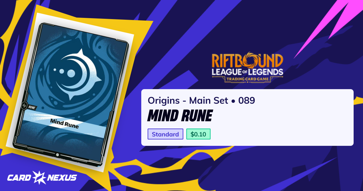 Mind Rune #089 — Origins - Main Set (OGN) — Riftbound: League of ...
