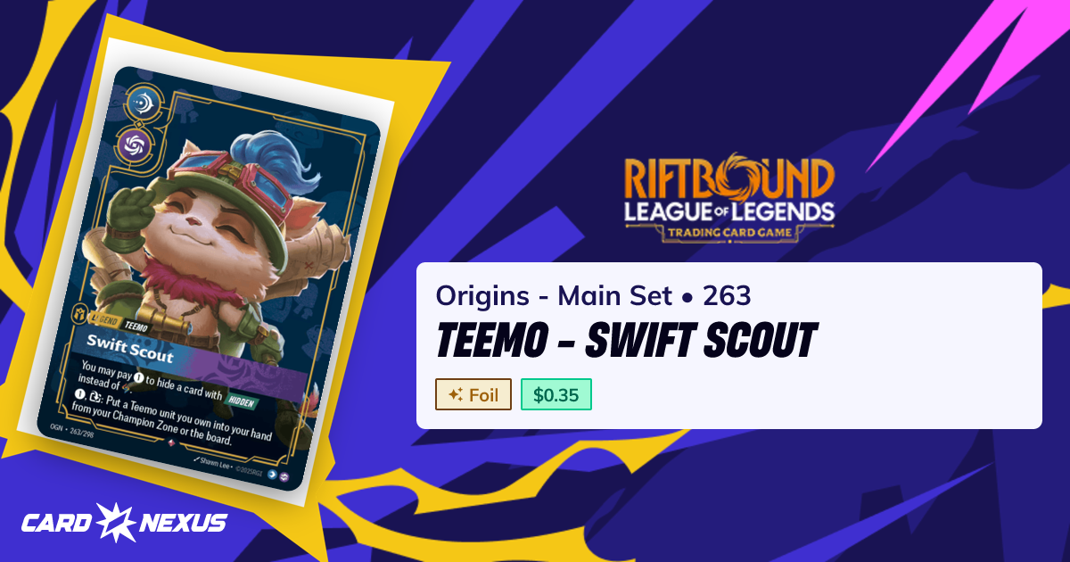 Teemo - Swift Scout #263 — Origins - Main Set (OGN) — Riftbound: League ...