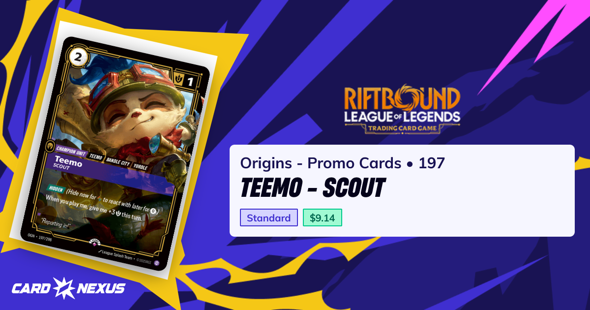 Teemo - Scout #197 — Origins - Promo Cards (OGNX) — Riftbound: League ...