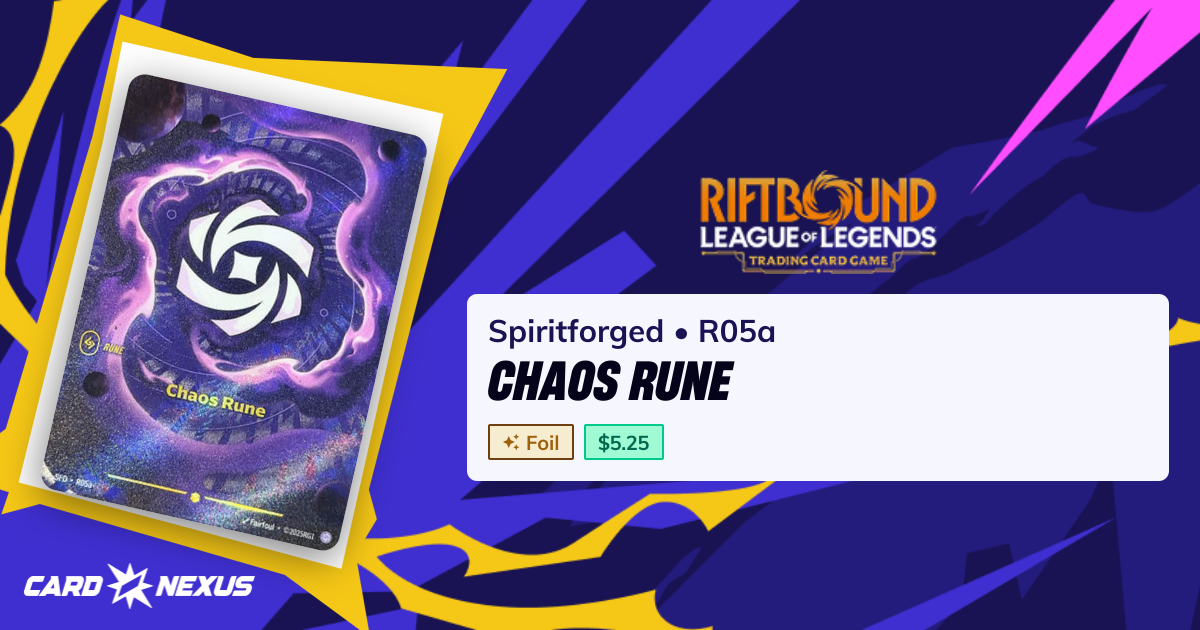 Chaos Rune #R05a — Spiritforged (SFD) — Riftbound: League of Legends ...