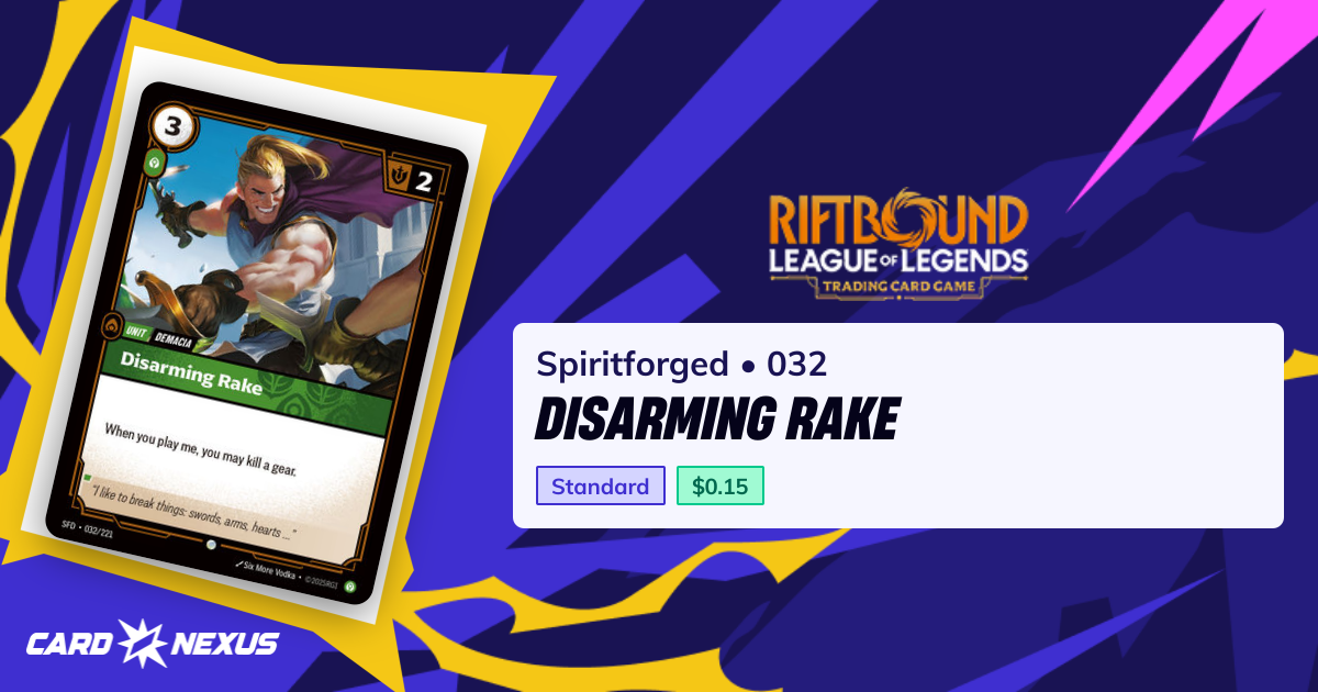 Disarming Rake #032 — Spiritforged (SFD) — Riftbound: League of Legends ...