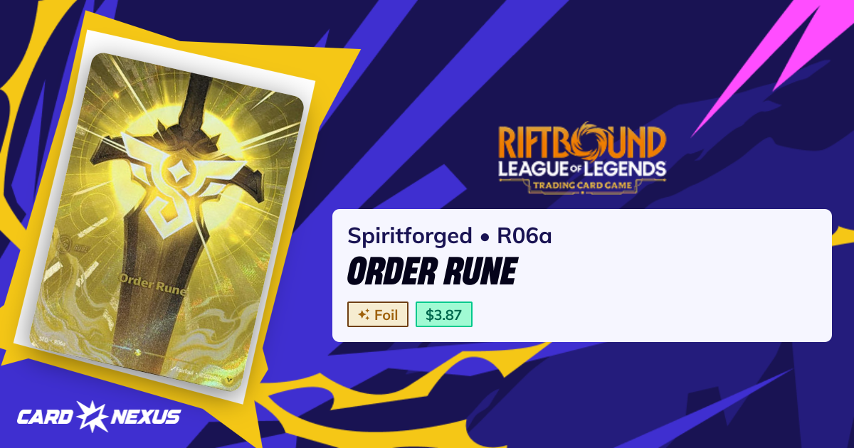 Order Rune #R06a — Spiritforged (SFD) — Riftbound: League of Legends ...