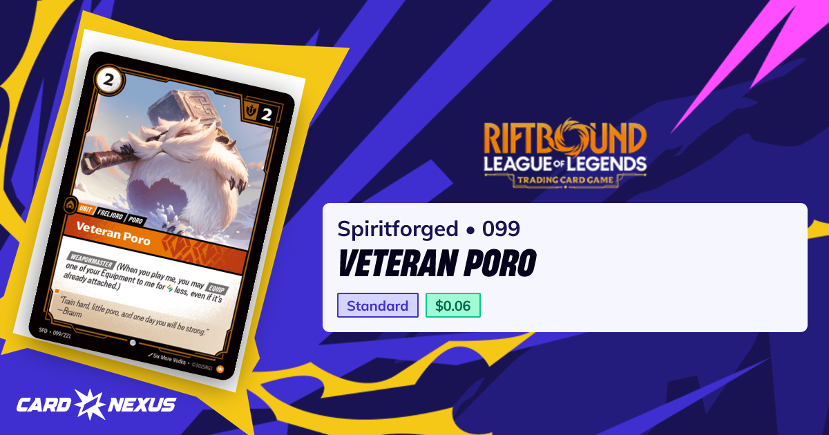 Veteran Poro #099 — Spiritforged (SFD) — Riftbound: League of Legends ...