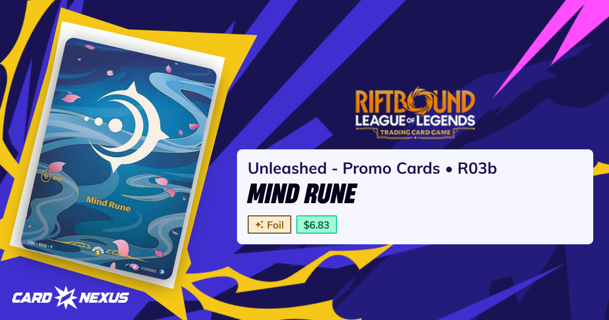 Mind Rune #R03b — Unleashed - Promo Cards (UNLX) — Riftbound: League of ...