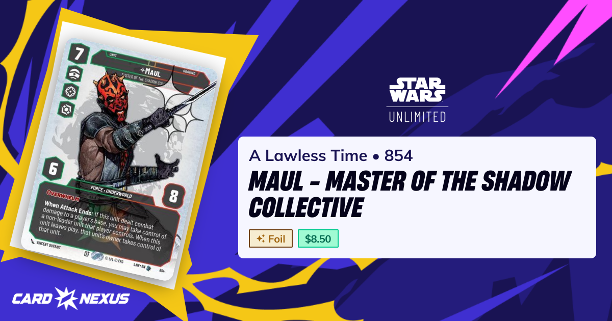 Maul - Master of the Shadow Collective #854 — A Lawless Time