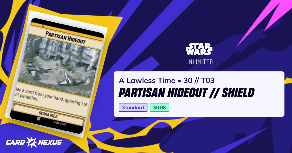 Partisan Hideout // Shield #30 // T03 — A Lawless Time (LAW) — Star ...