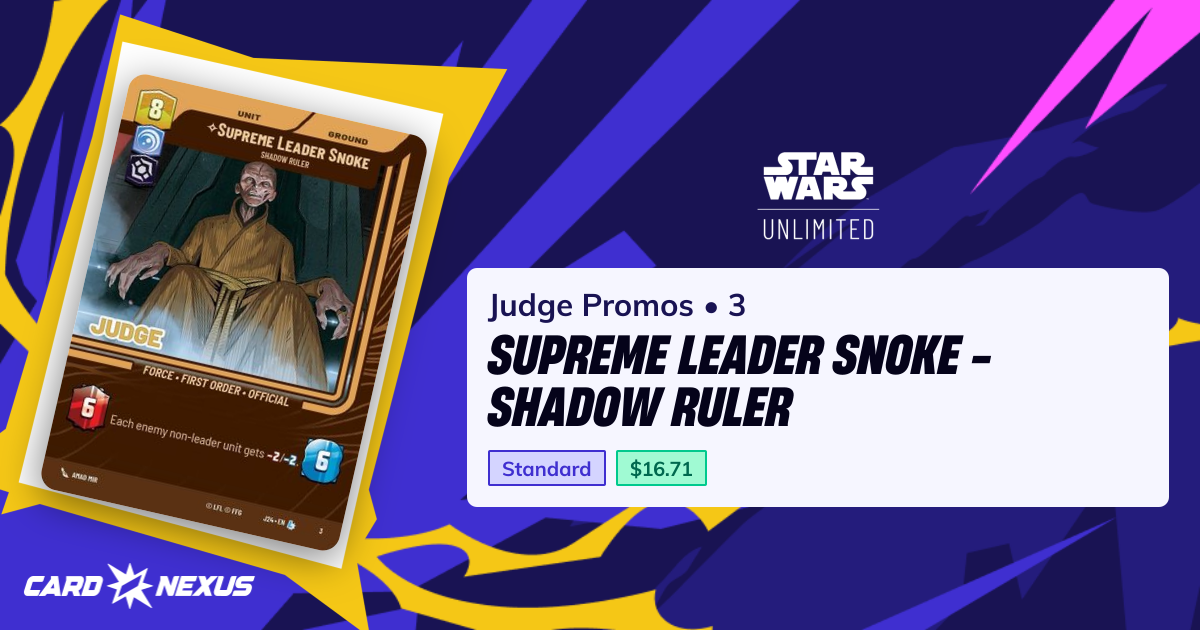 Supreme Leader Snoke - Shadow Ruler #3 — Judge Promos (JUDGE-PROMOS ...