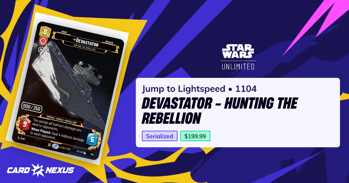 Devastator - Hunting the Rebellion #1104 — Jump to Lightspeed (JTL ...