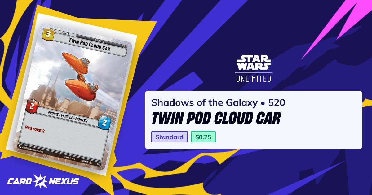Twin Pod Cloud Car #520 — Shadows of the Galaxy (SHD) — Star Wars ...