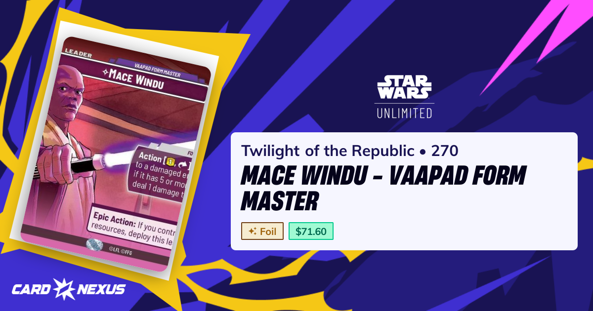 Mace Windu - Vaapad Form Master #270 — Twilight of the Republic (TWI ...
