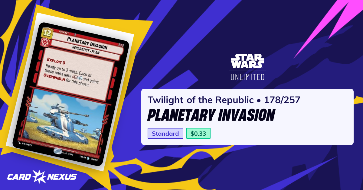 Planetary Invasion #178/257 — Twilight of the Republic (TWI) — Star ...