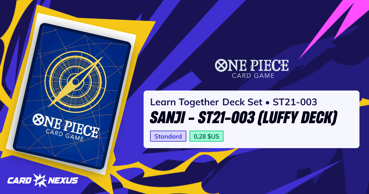 Sanji - ST21-003 (Luffy Deck) #ST21-003 — Learn Together Deck Set
