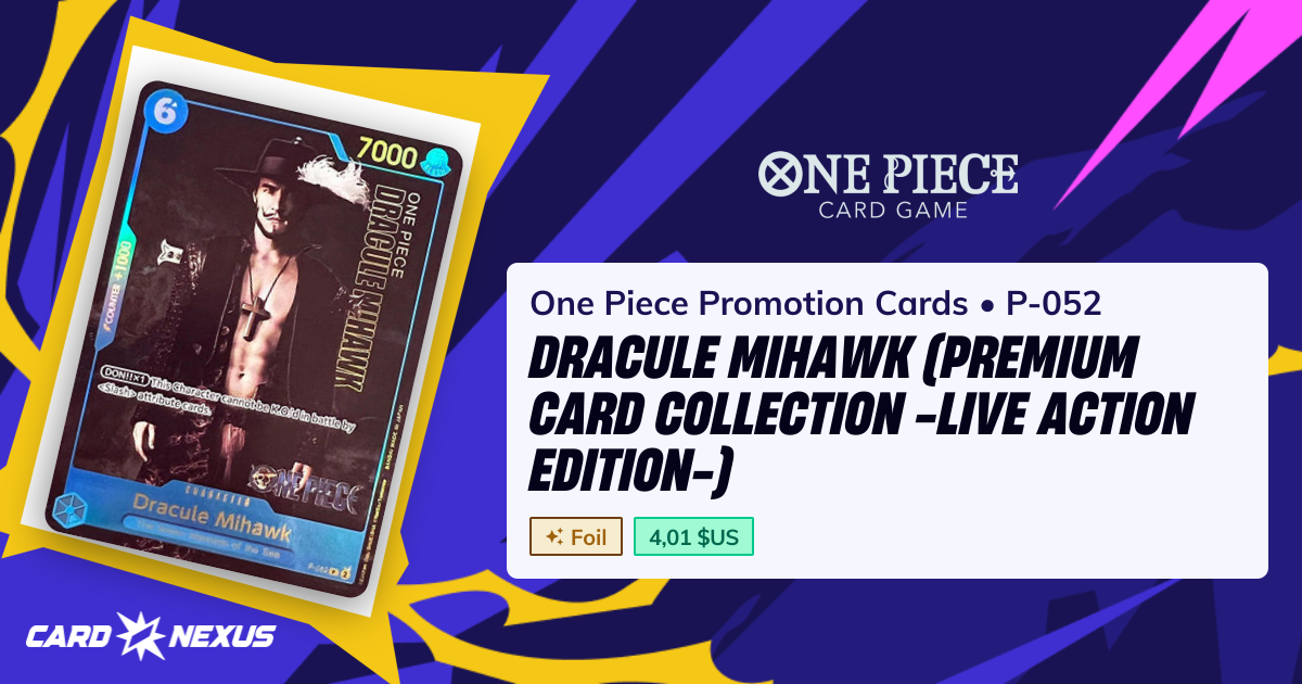 Dracule Mihawk (Premium Card Collection -Live Action Edition-) #P-052 ...
