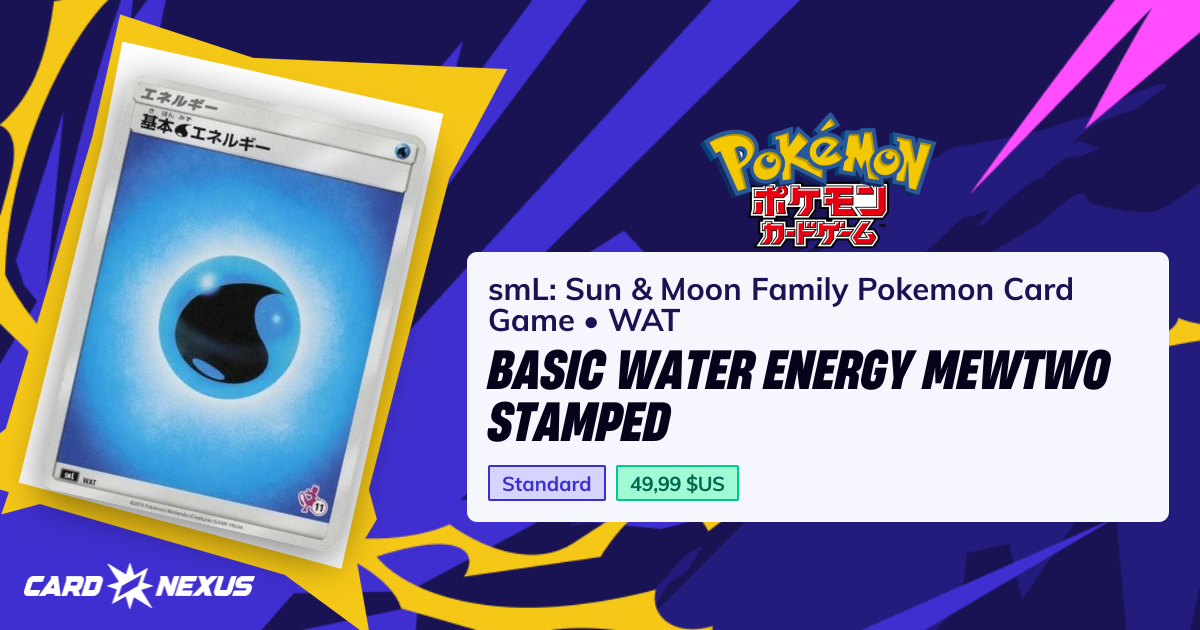 Basic Water Energy Mewtwo Stamped #WAT — smL: Sun & Moon Family Pokemon ...