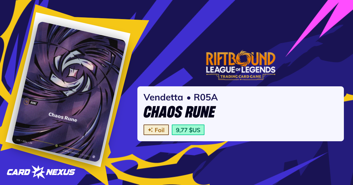 Chaos Rune #R05A — Vendetta (VEN) — Riftbound: League of Legends TCG ...
