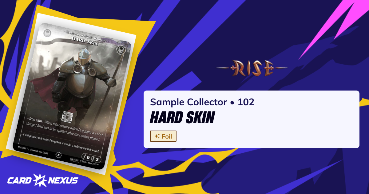 Hard Skin #102 — Sample Collector